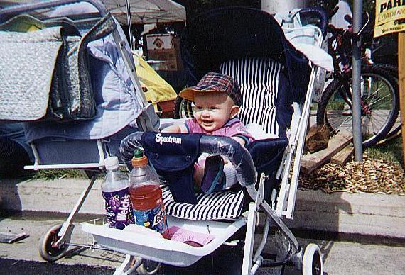 Jessika sitting in a stroller